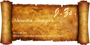 Jánoska Zsanett névjegykártya
